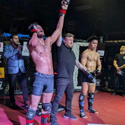 SBG Scarborough MMA fighter winning at competition — competitive MMA training in Scarborough